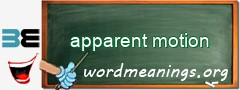 WordMeaning blackboard for apparent motion